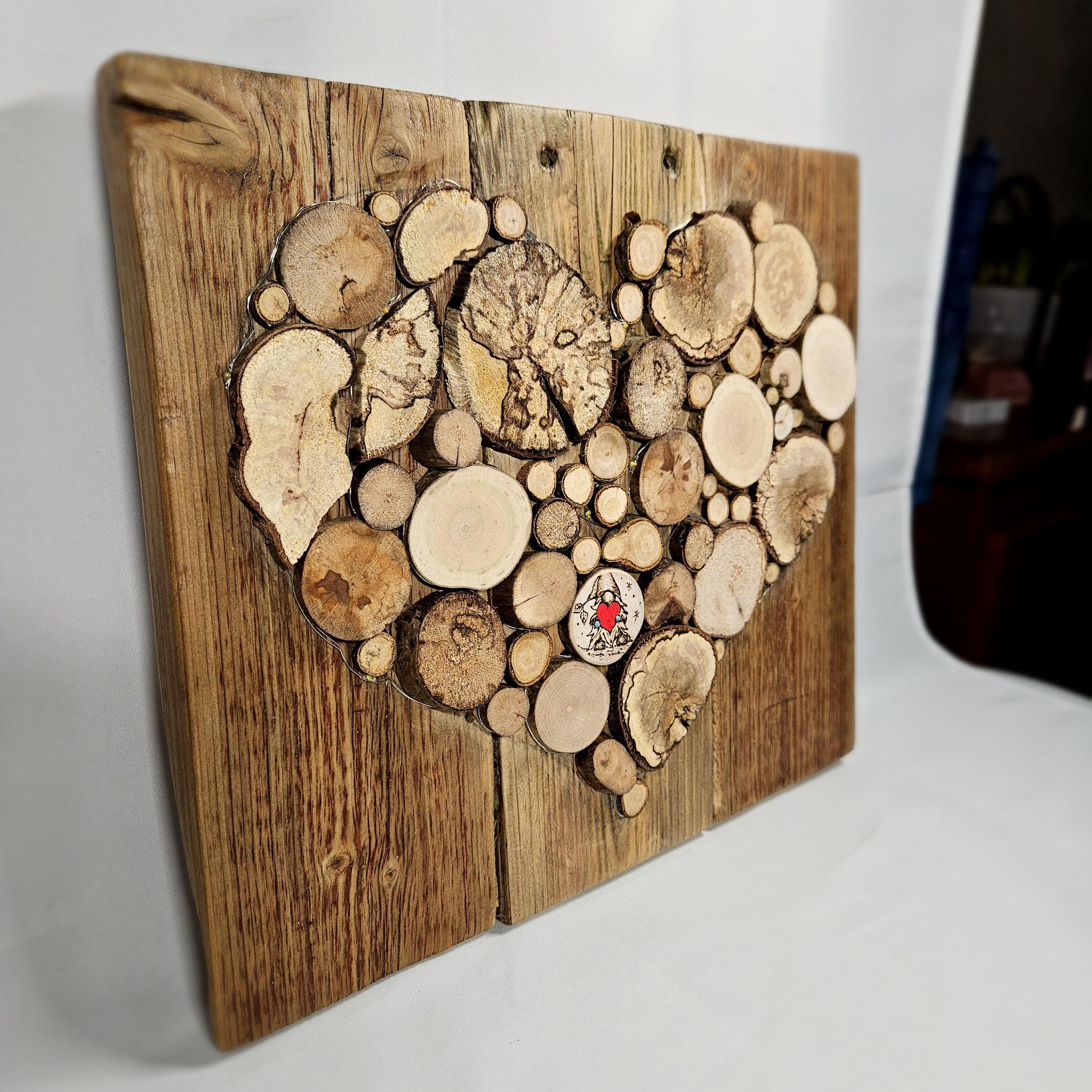 Wooden Wall Art wood decor featuring Pyrography Detail and Heart Design, Rustic Wall Art, Wood Decor, Mother's Day Gift