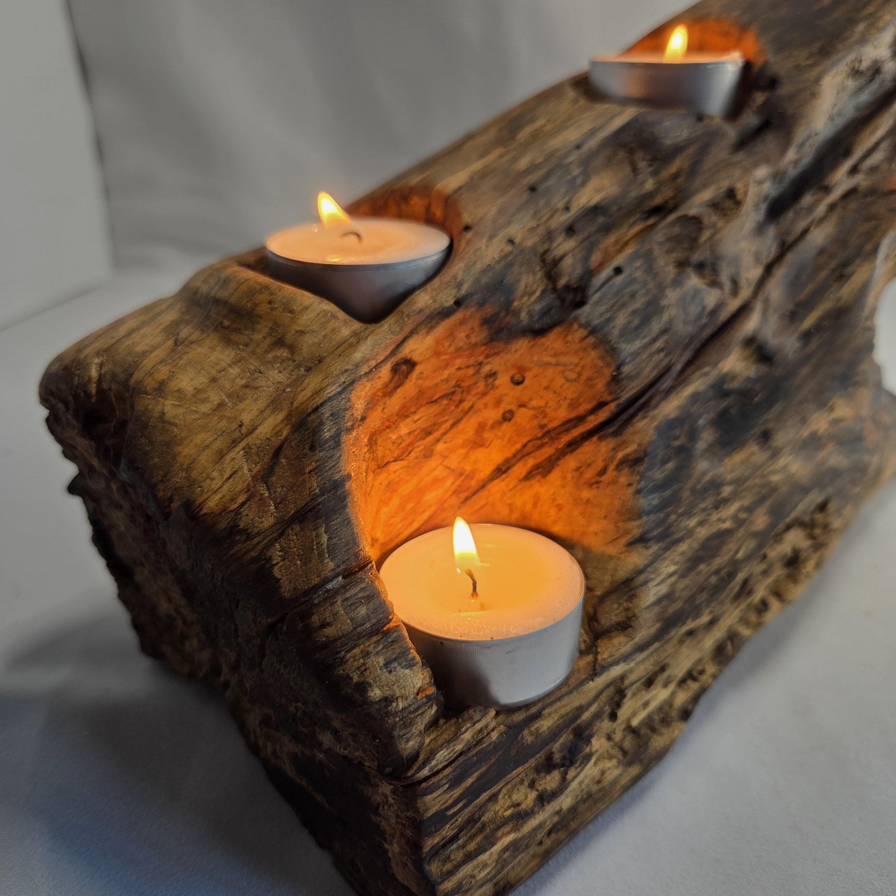 Rustic Wooden Centrepiece |  Rustic Earthy Decor by Bough & Burrow
