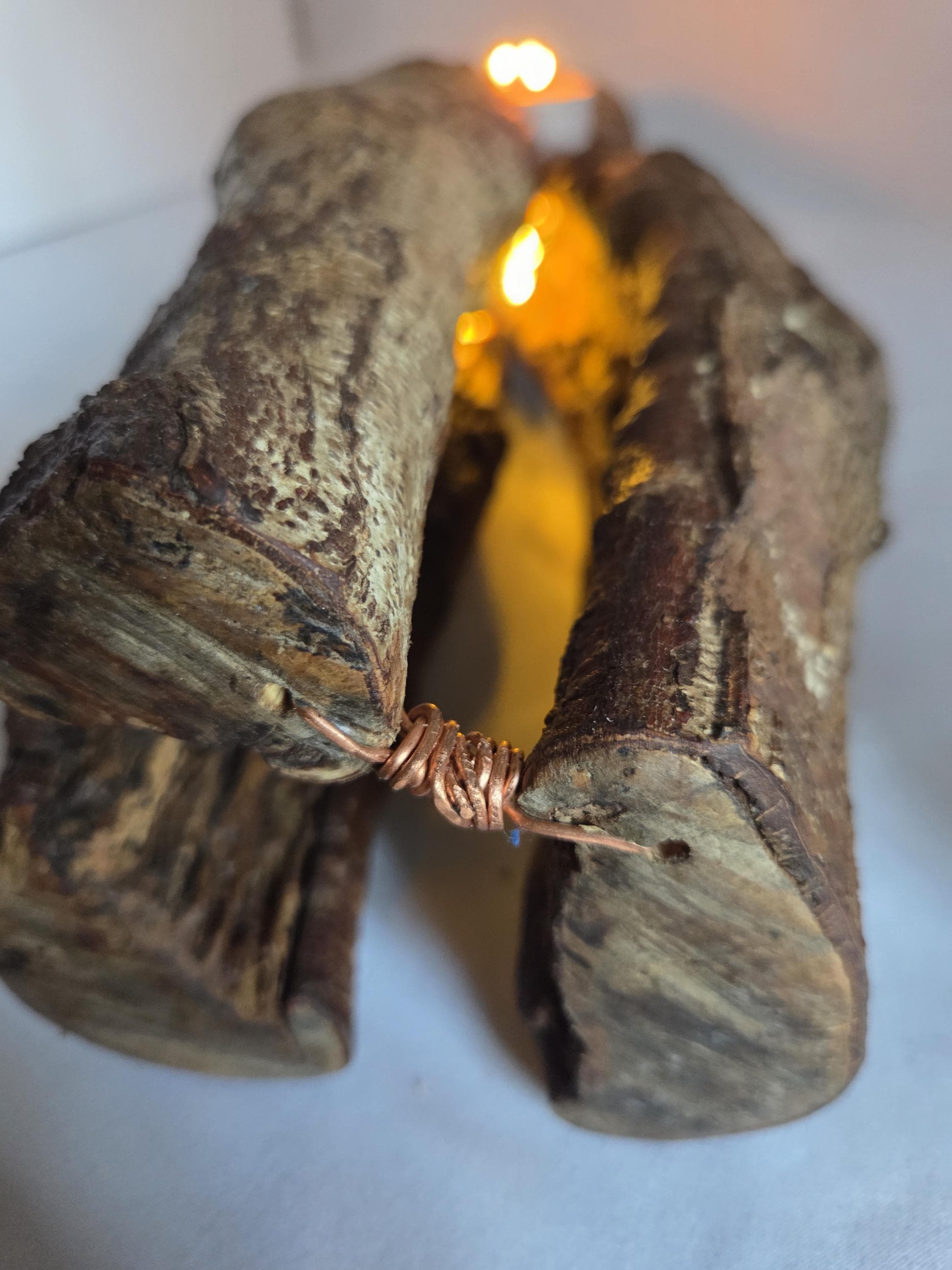 Natural Forked Wood Candle Centrepiece |  Rustic Earthy Decor by Bough & Burrow