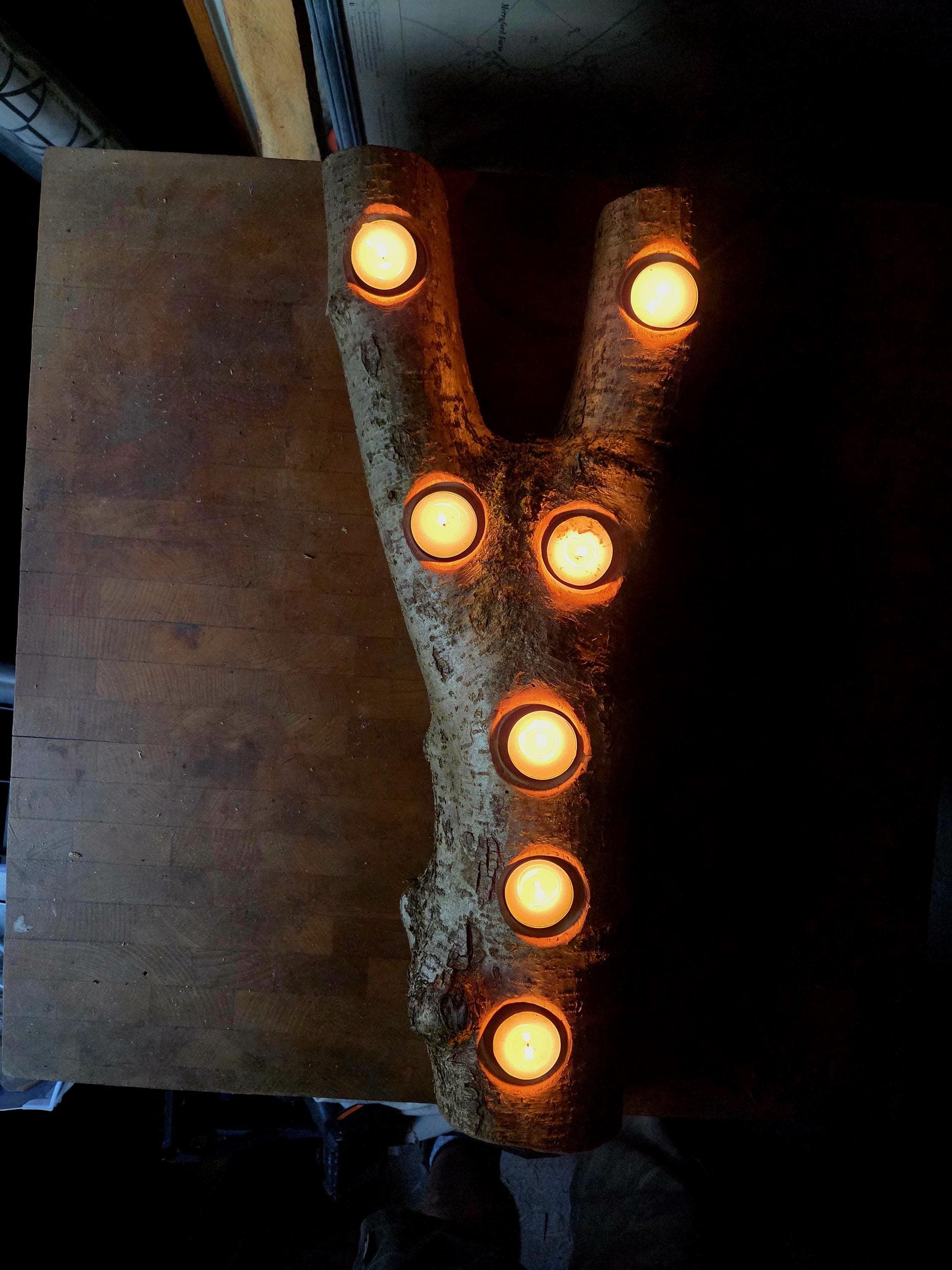 Rustic Wooden Centrepiece |  Rustic Earthy Decor by Bough & Burrow