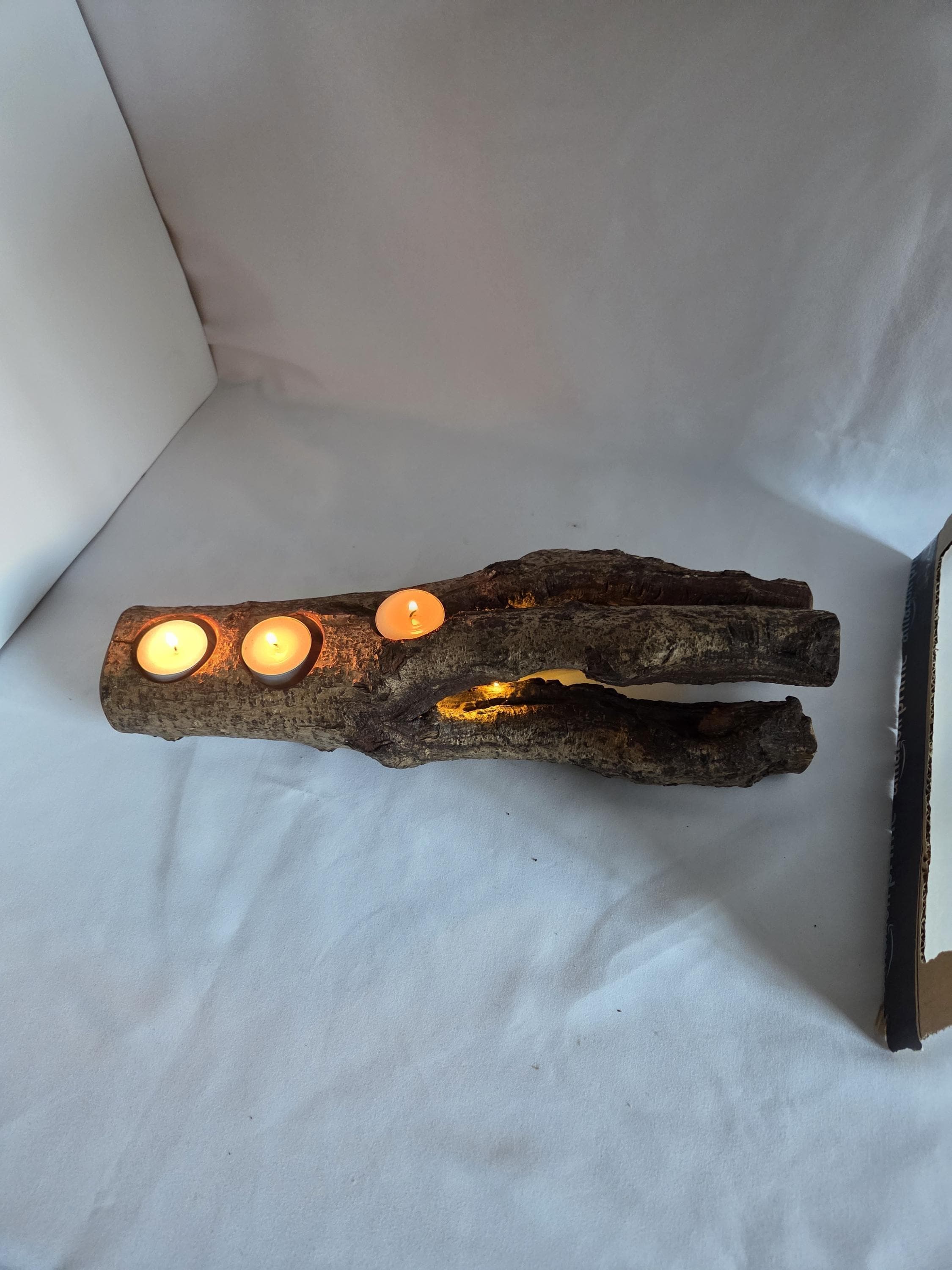 Natural Forked Wood Candle Centrepiece |  Rustic Earthy Decor by Bough & Burrow