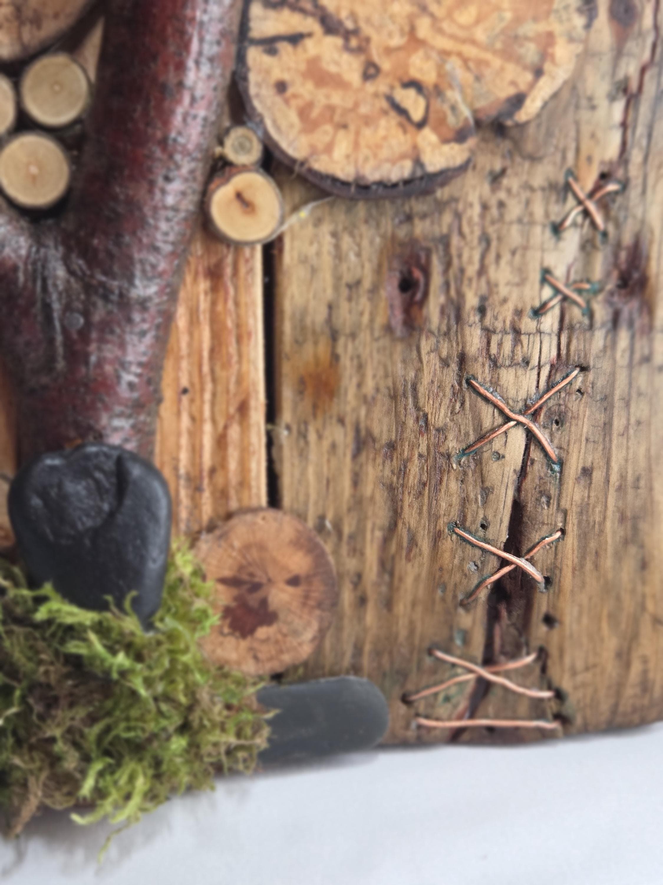 Handmade Log Wall Art | Kintsugi Inspired Wall Art | Eco-Friendly Decor with Fairy Lights | Bough & Burrow
