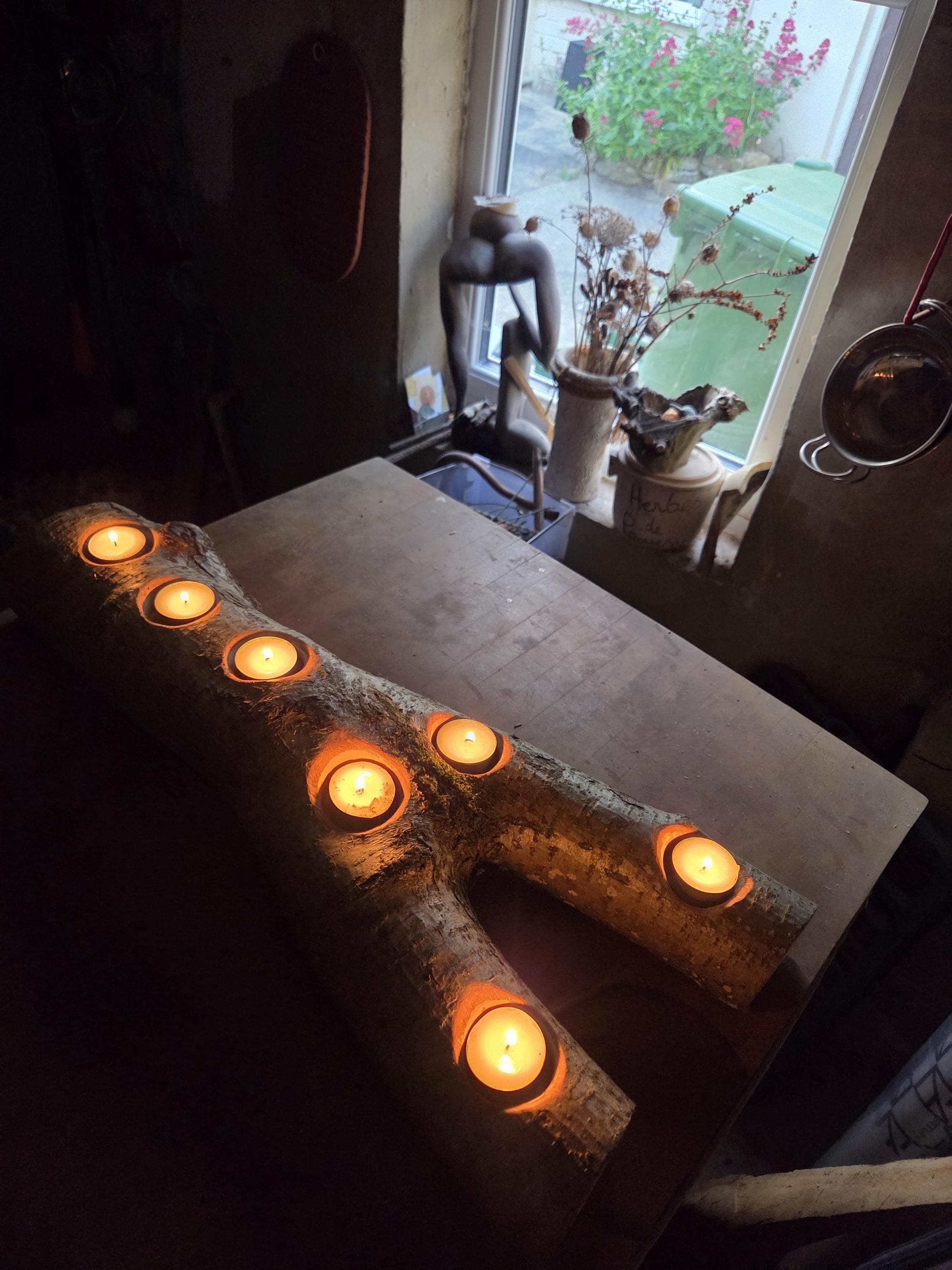 Rustic Wooden Centrepiece |  Rustic Earthy Decor by Bough & Burrow