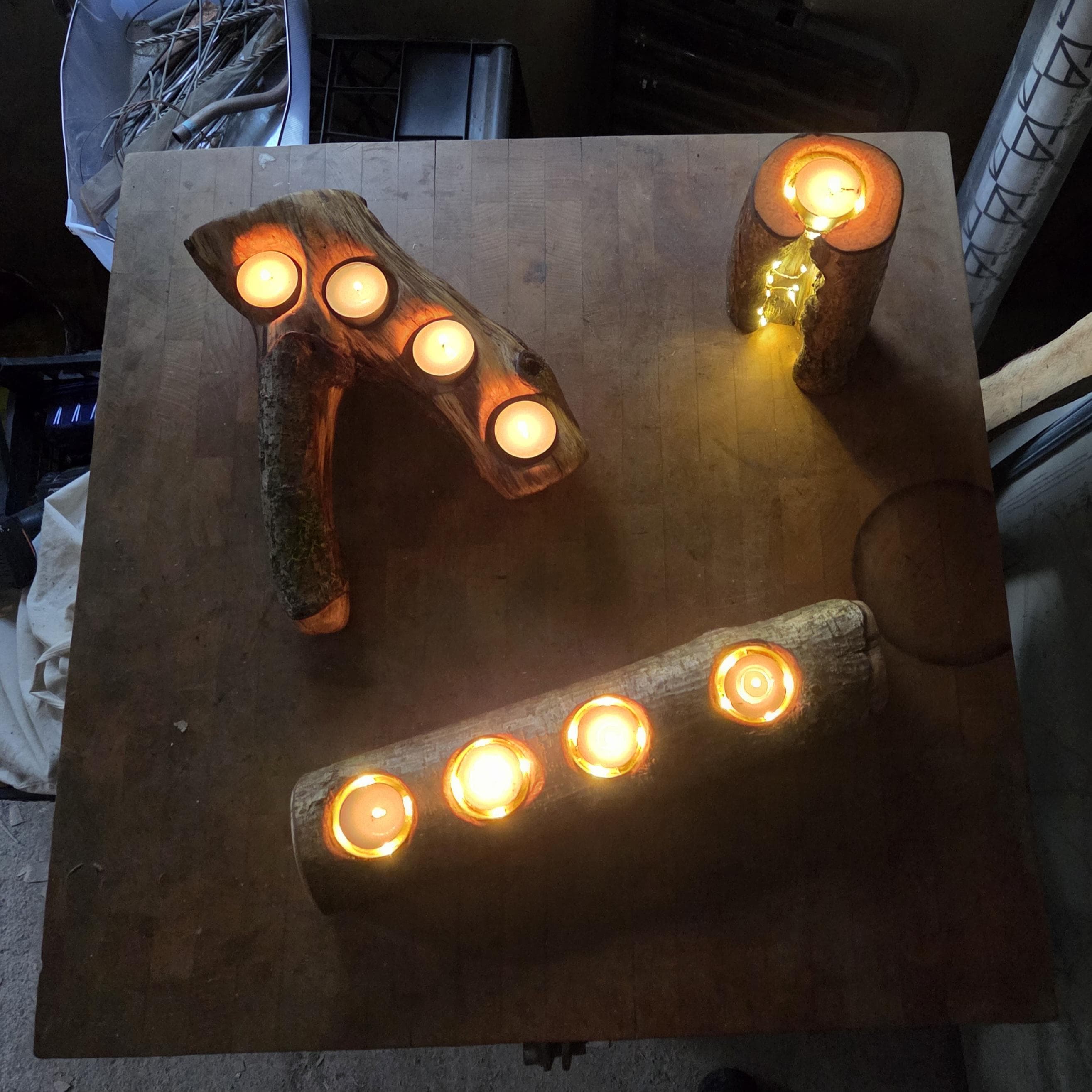 Rustic Wooden Centrepiece |  Rustic Earthy Decor by Bough & Burrow