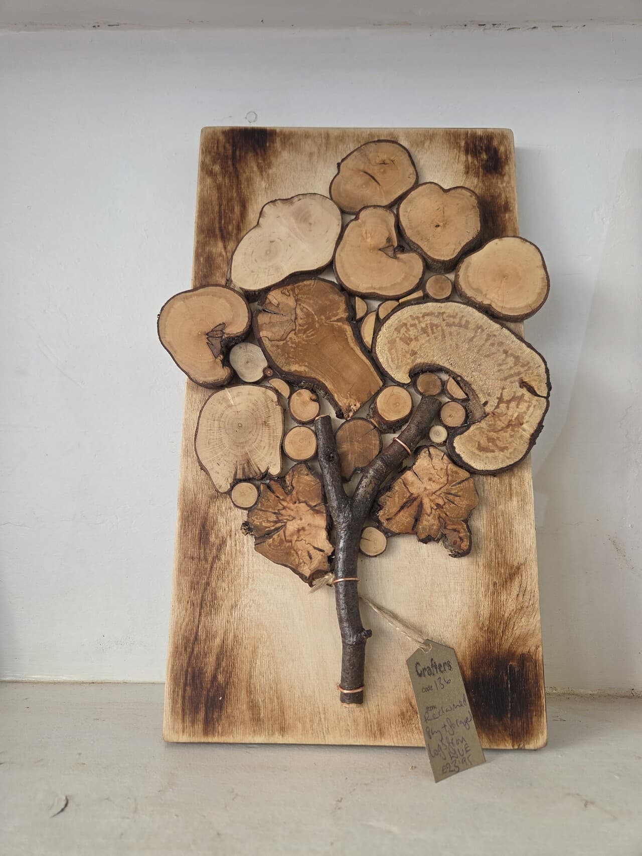 Wood Slice Mosaic Tree, Hazel, Rustic Decor, made in Wotton-under-Edge, Gloucestershire, by Bough & Burrow - Main image