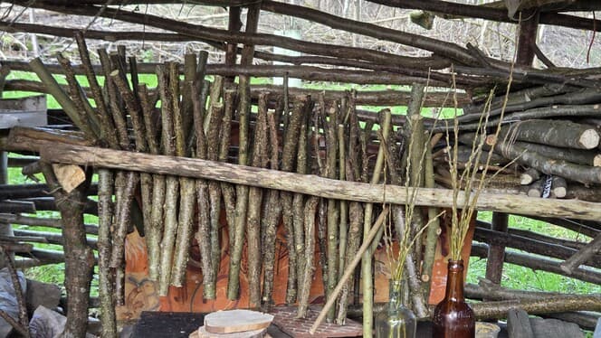 "Y" Shaped Stick Bundle: Mixed Species, Hazel, Willow, made in Wotton-under-Edge, Gloucestershire, by Bough & Burrow - View 12