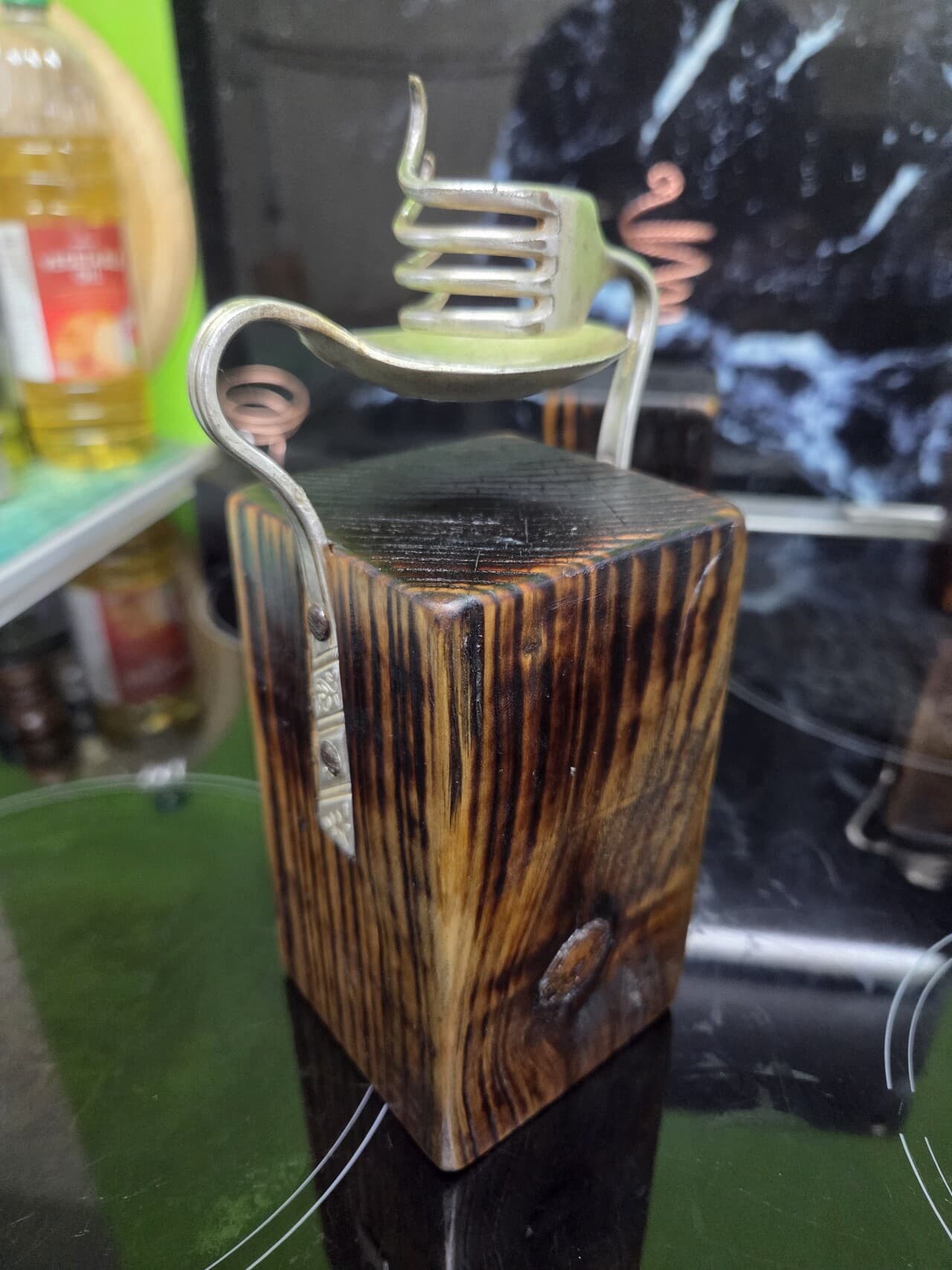 Vintage Fork and Spoon Candle Holder, made in Wotton-under-Edge, Gloucestershire, by Bough & Burrow - View 4