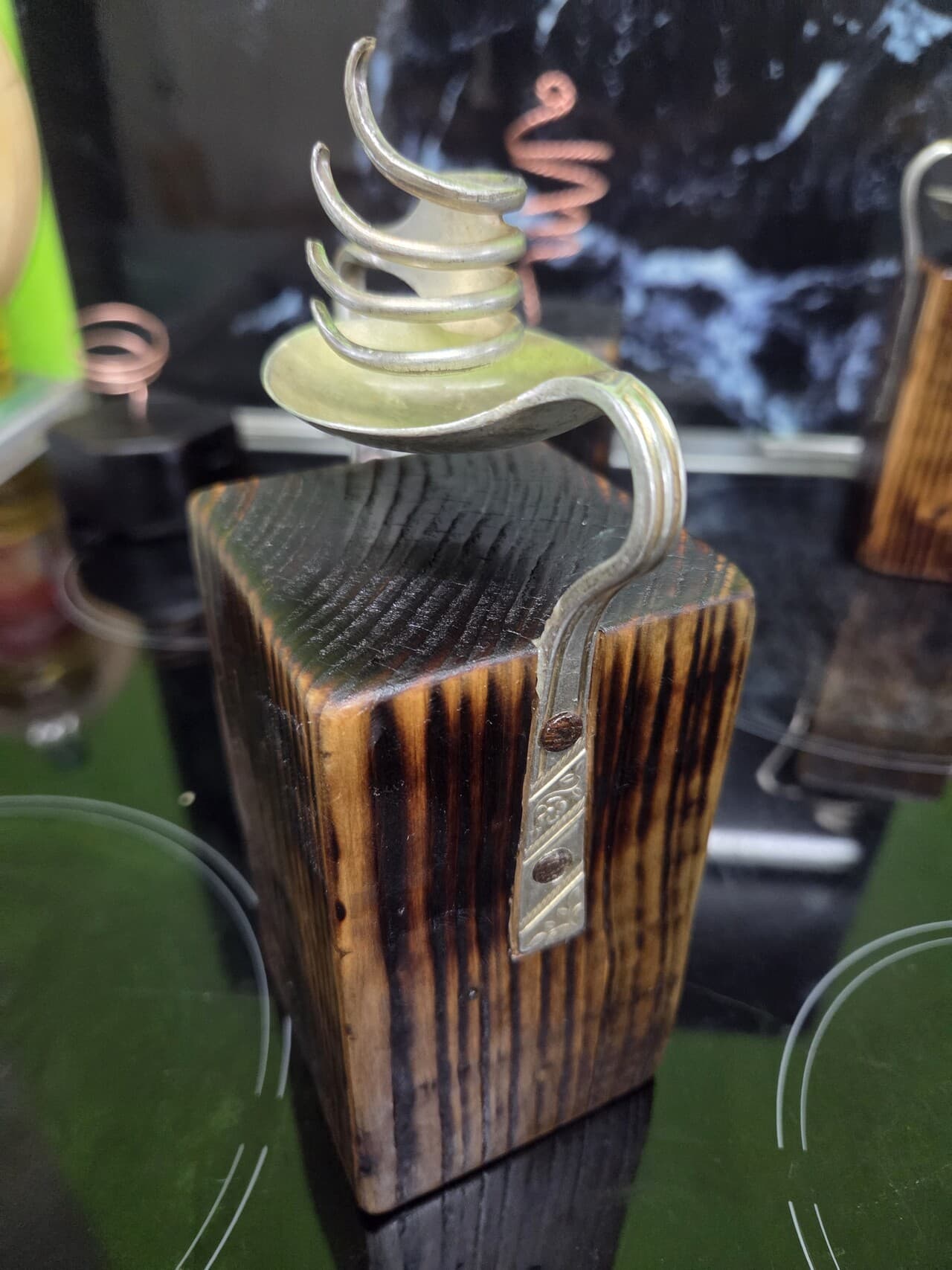 Vintage Fork and Spoon Candle Holder, made in Wotton-under-Edge, Gloucestershire, by Bough & Burrow - View 5