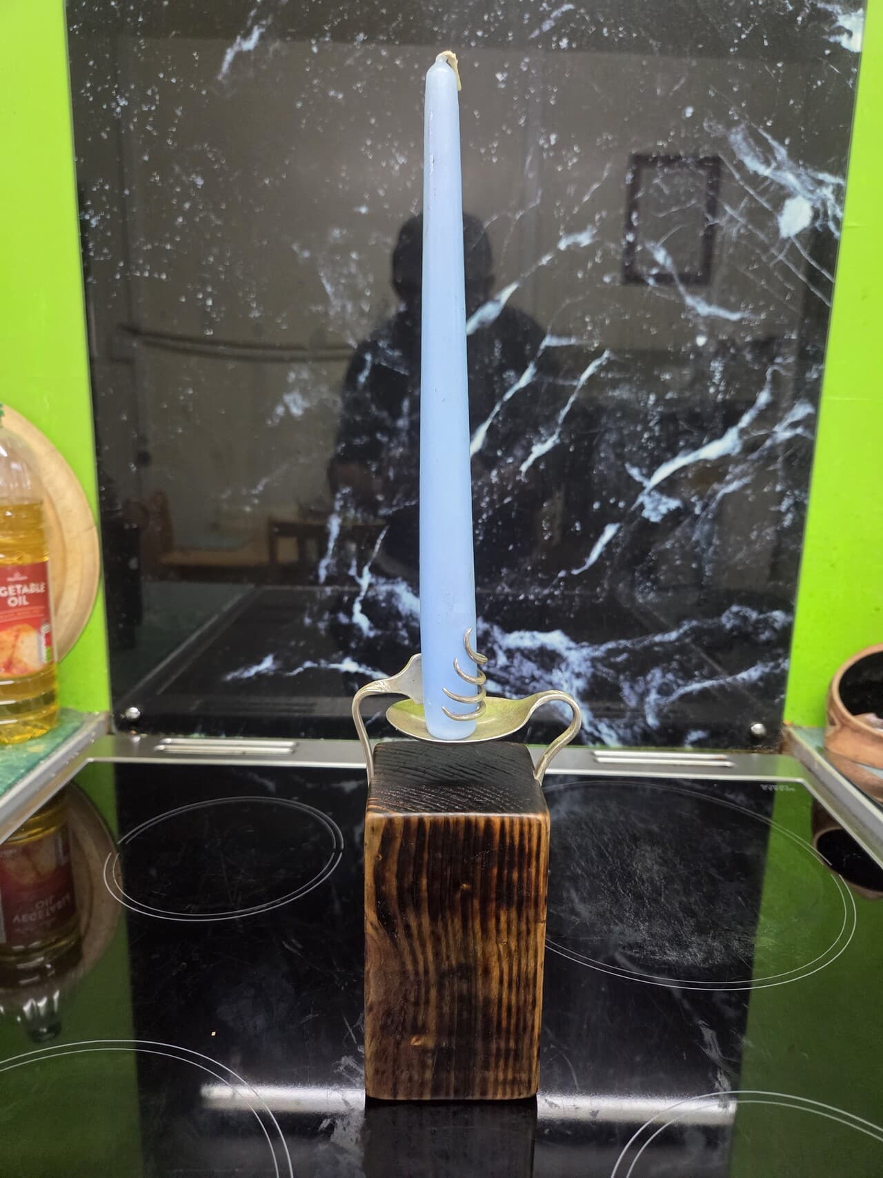 Vintage Fork and Spoon Candle Holder, made in Wotton-under-Edge, Gloucestershire, by Bough & Burrow - View 9