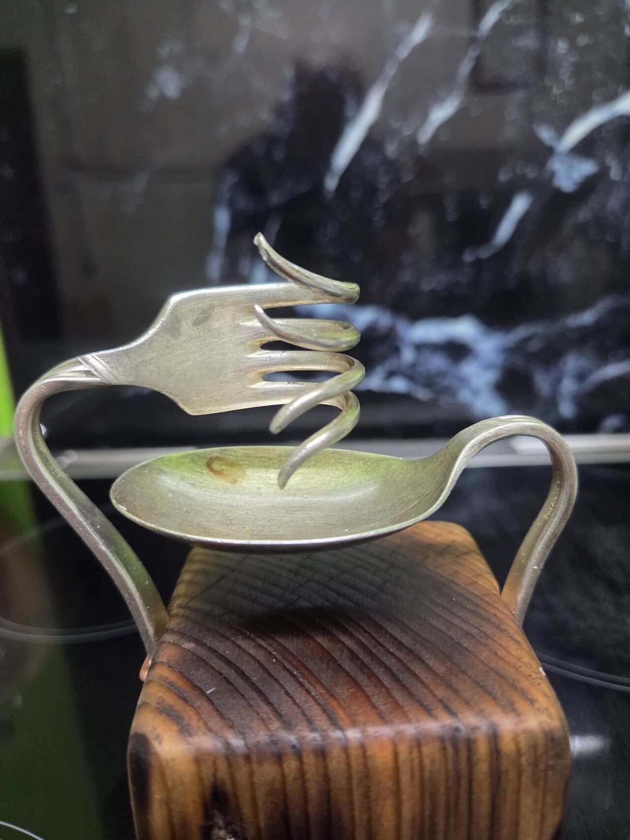 Vintage Fork & Spoon Candle Holder | CH-005, Copper Wire, made in Wotton-under-Edge, Gloucestershire, by Bough & Burrow - View 6