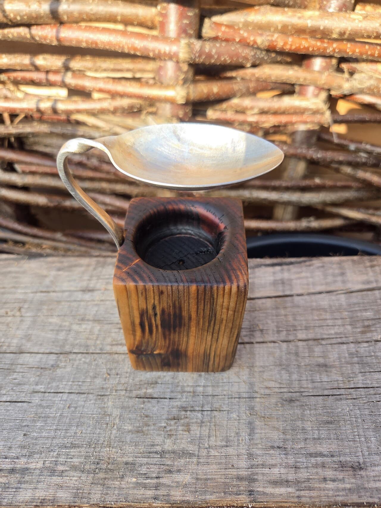 Vintage Spoon Oil & Wax Melt Burner | OWB-003, Copper Wire, made in Wotton-under-Edge, Gloucestershire, by Bough & Burrow - Main image