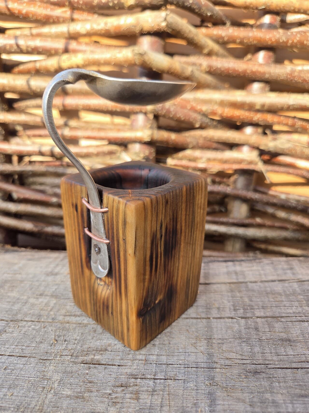Vintage Spoon Oil & Wax Melt Burner | OWB-003, Copper Wire, made in Wotton-under-Edge, Gloucestershire, by Bough & Burrow - View 3