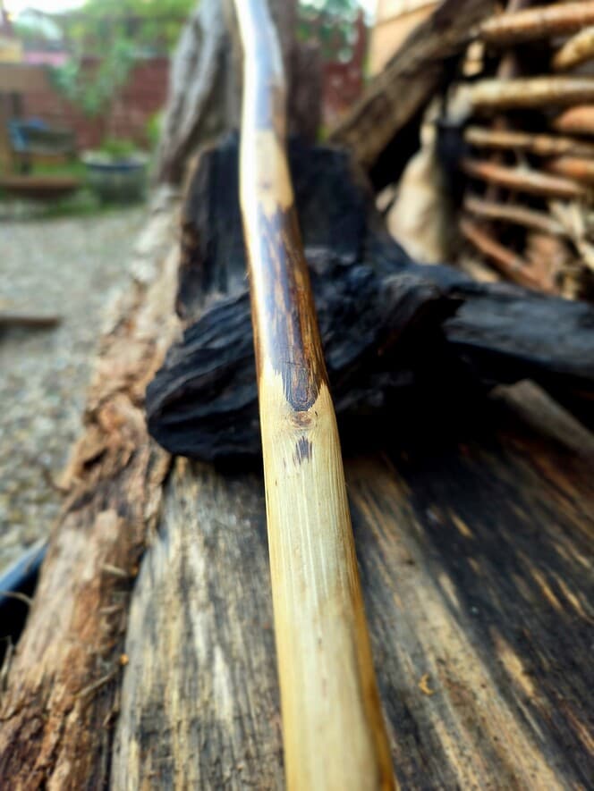 HIking Stick with Fuchsite Mica Resin Band | HS-009, Hazel, made in Wotton-under-Edge, Gloucestershire, by Bough & Burrow - View 7