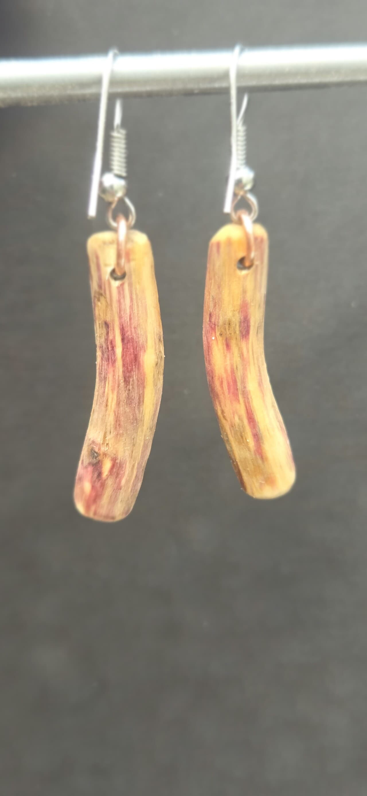 Driftwood and Azurite Drop Earrings, made in Wotton-under-Edge, Gloucestershire, by Bough & Burrow - View 2