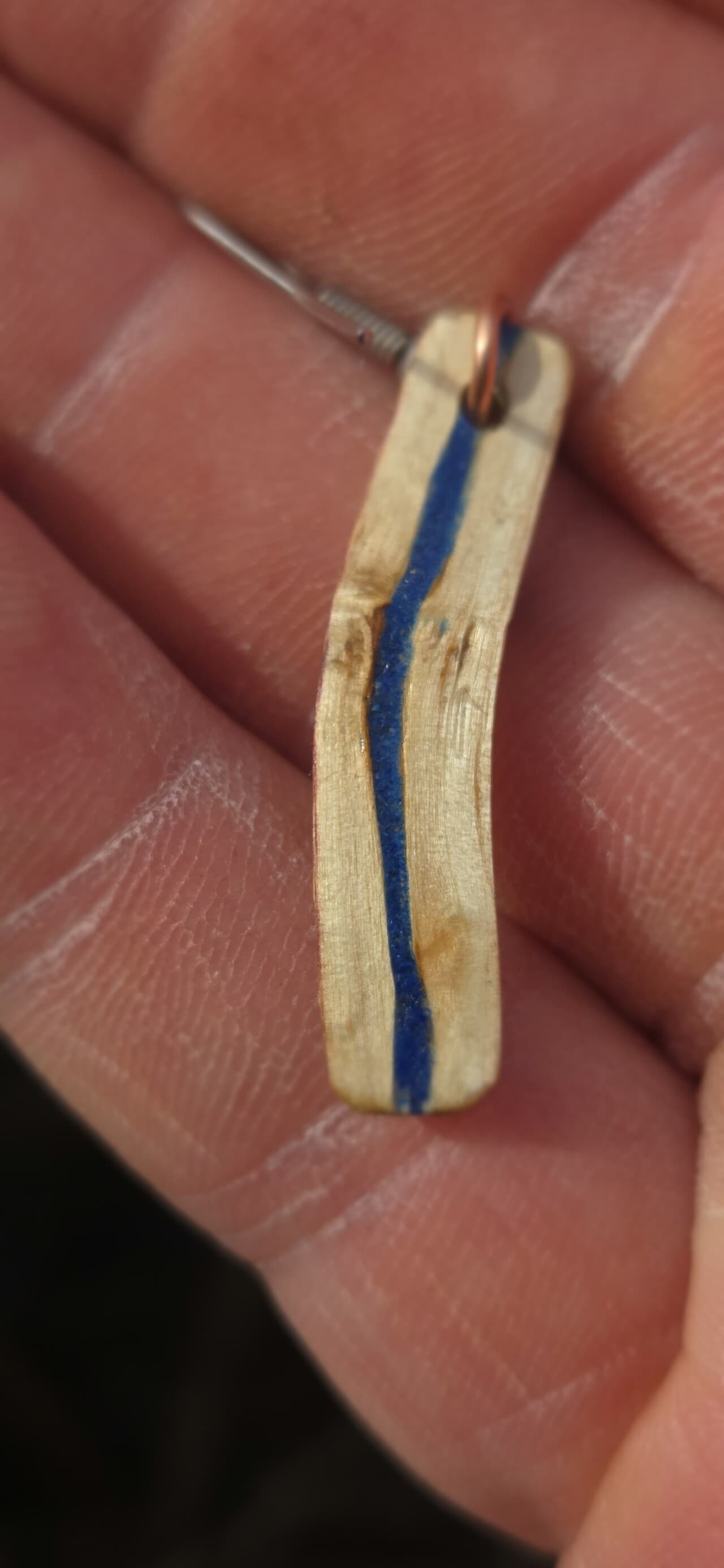 Driftwood and Azurite Drop Earrings, made in Wotton-under-Edge, Gloucestershire, by Bough & Burrow - View 7